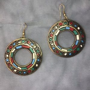Bohemian Multicolored Tibetan Earrings